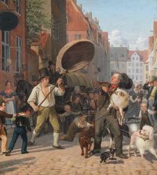 Une scène de rue pendant la canicule