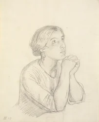 Italienne en prière, portrait en buste