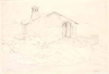Paysage de Montagne avec une Cabane