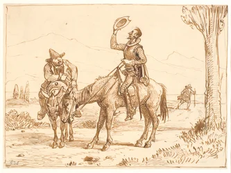 Don Quichotte regarde son casque