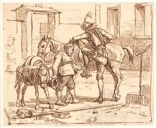 Don Quichotte monte à cheval