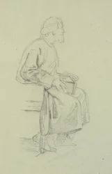 Études de figures. Vieil homme assis