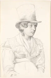 Italienne avec un chapeau haut