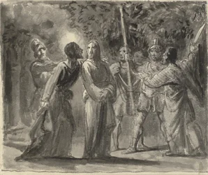 Jésus embrassé par Judas dans le Jardin de Gethsémani