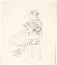 Vieille italienne assise