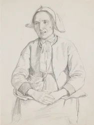 Femme suédoise assise, demi-figure