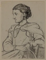 Figure féminine assise