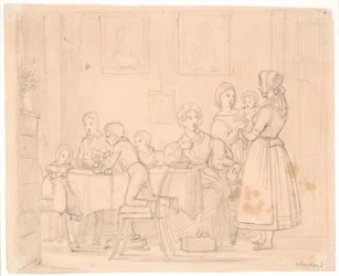 Esquisse pour le portrait de famille Waagepetersen