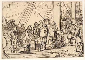 Esquisse pour la peinture dans la chapelle de Chr. 4 à Roskilde "Chr. 4 sur la Trinité"