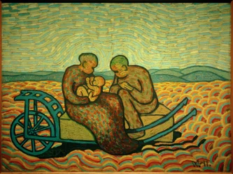 Famille sur la charrette