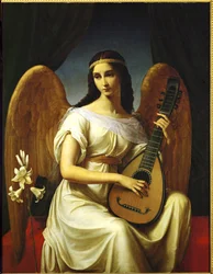 Mignon, héroïne du roman Wilhelm Meister de Goethe (peinture sur toile)