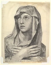Buste de Marie avec les mains croisées