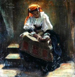 Fille avec un Livre, vers 1900