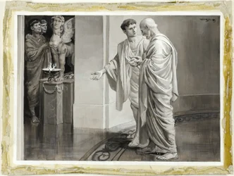Il rencontra dans le vestibule murmureux, son jeune disciple