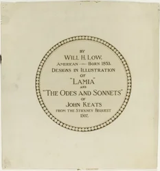 Page de titre des "Odes et sonnets de John Keats".