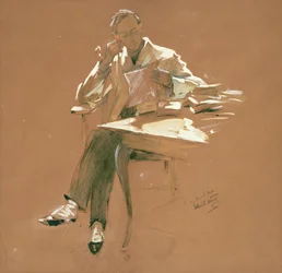 Le professeur (chacoal, pastel et gouache sur papier)
