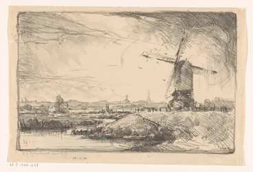 Paysage avec moulin près de Leyde