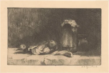 Nature morte avec fruits et bocal