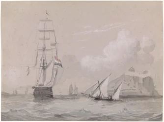 Navire hollandais au large de Gibraltar