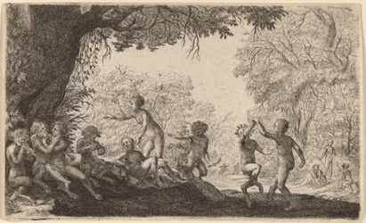 Bacchanale avec un couple dansant à droite