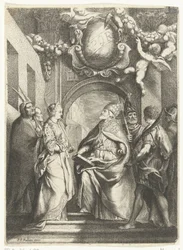 Saint Grégoire le Grand avec quatre autres saints