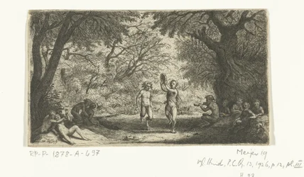 Satyres et nymphes des bois en fête