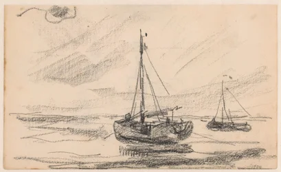 Deux bateaux de pêche en mer