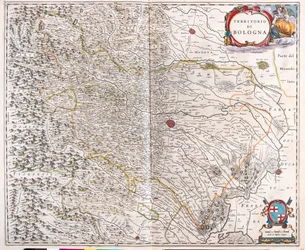 Bologne, Italie, dans "Theatrum Orbis Terrarum, sive Atlas Novus" de Willem Blaeu, Amsterdam