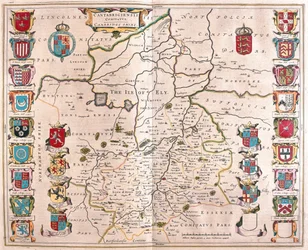 Cambridge shire, dans "Theatrum Orbis Terrarum, sive Atlas Novus" de Willem Blaeu, Amsterdam