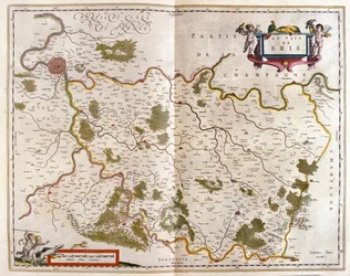 Canton de Brie, dans "Theatrum Orbis Terrarum, sive Atlas Novus" de Willem Blaeu, Amsterdam