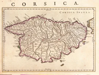 Île de Corse, "Theatrum Orbis Terrarum, sive Atlas Novus" de Willem Blaeu, Amsterdam