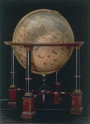 Globe terrestre fabriqué par Willem Blaeu, créé à Amsterdam