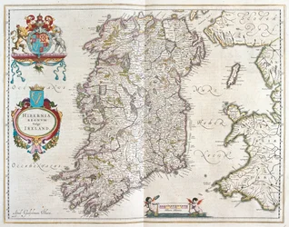 Irlande, dans "Theatrum Orbis Terrarum, sive Atlas Novus" de Willem Blaeu, Amsterdam