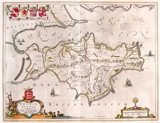 Île de Wight, dans "Theatrum Orbis Terrarum, sive Atlas Novus" de Willem Blaeu, Amsterdam