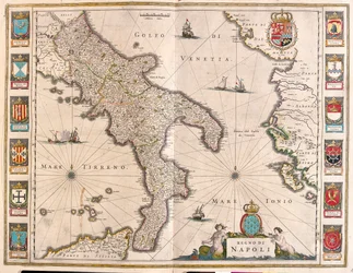 Naples, Italie, dans "Theatrum Orbis Terrarum, sive Atlas Novus" de Willem Blaeu, Amsterdam