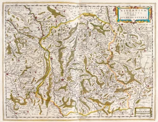 Nivernais, Nievre, dans "Theatrum Orbis Terrarum, sive Atlas Novus" de Willem Blaeu, Amsterdam
