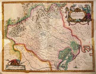 Regionum Italiae, territoire de Trévise, région de la Vénétie, Italie par Willem Janszoon Blaeu