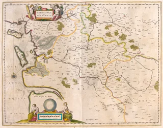 Saintonge et Angoumois, Charente-Maritime, dans "Theatrum Orbis Terrarum, sive Atlas Novus" de Willem Blaeu, Amsterdam