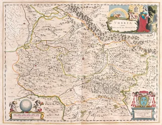 Ombrie, Italie, dans "Theatrum Orbis Terrarum, sive Atlas Novus" de Willem Blaeu, Amsterdam