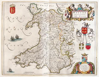 Pays de Galles, dans "Theatrum Orbis Terrarum, sive Atlas Novus" de Willem Blaeu, Amsterdam