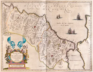 Afrique du Nord-Ouest et Maroc, dans "Theatrum Orbis Terrarum, sive Atlas Novus" de Willem Blaeu, Amsterdam