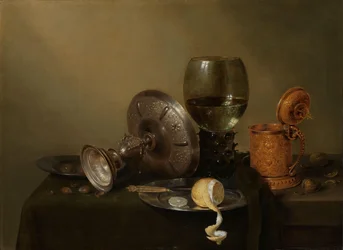 Nature morte avec une chope de bière dorée