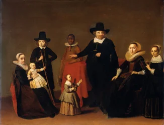 Groupe familial avec un homme noir
