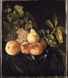 Nature morte avec pêches et raisins