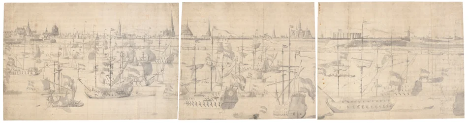 La flotte hollandaise à la rade de Copenhague en 1658