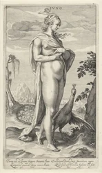 Junon avec un paon. Junon (titre sur l