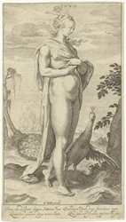 Junon avec paon; Iuno (titre sur l