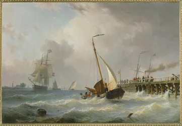 Tempête en mer (peinture sur toile)