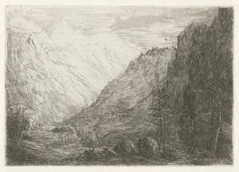 Vue sur une vallée montagneuse