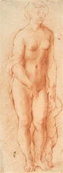 Vénus et Amour. Groupe sculptural de Georg Petel vu tourné à moitié vers la droite